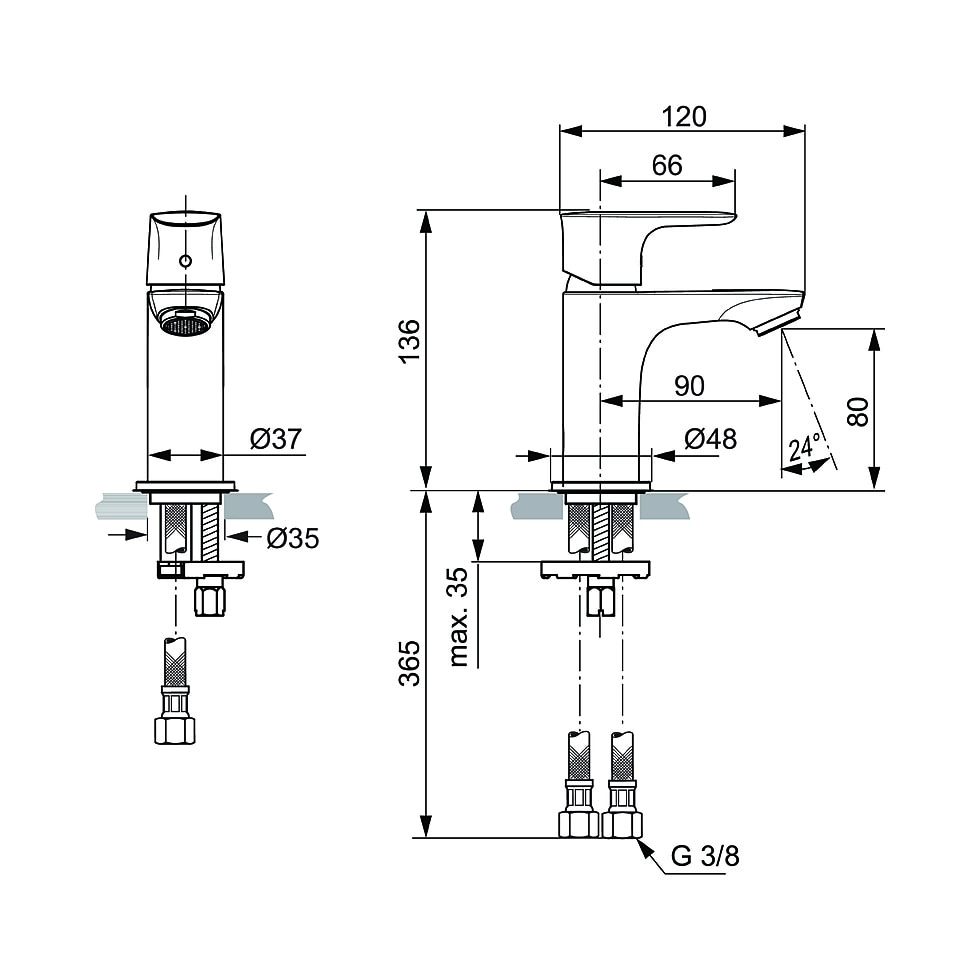 Baterie lavoar Ideal Standard Atelier Connect Air Piccolo A7018AA