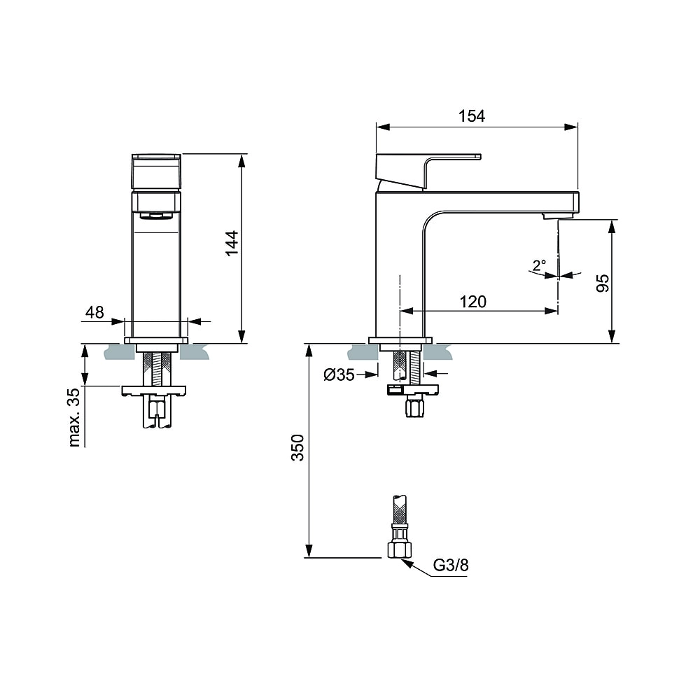 Baterie lavoar Ideal Standard Edge S A7103AA