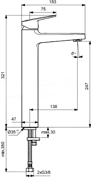 Baterie lavoar înalt Ideal Standard Ceraplan BD236XG
