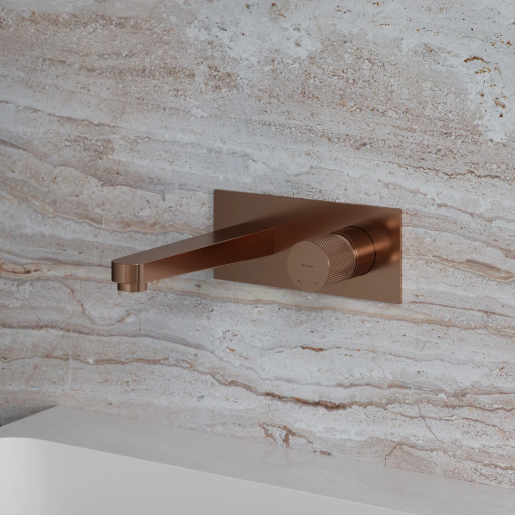 Baterie încastrată lavoar Omnires Contour Brushed Copper CT8015CPB