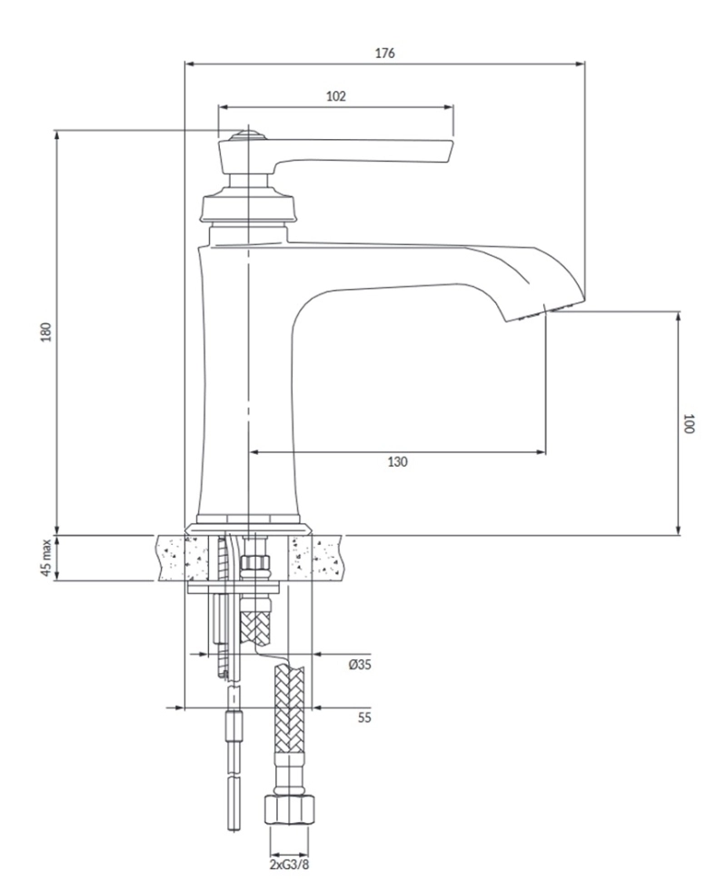 Baterie lavoar Omnires Armance Alama periată AM5210BSB