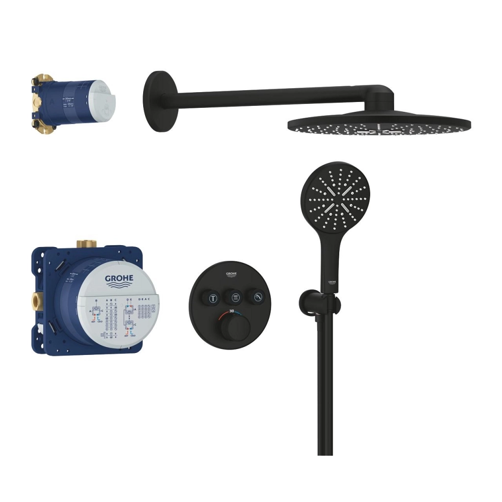Set de duș îngropat termostatat Grohe GRT Smartcontrol 310 Phantom Black 34863KF0
