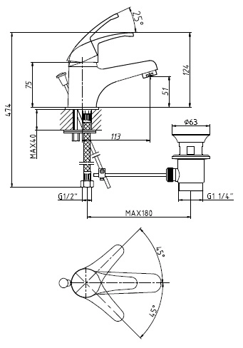 Baterie lavoar Tivoli