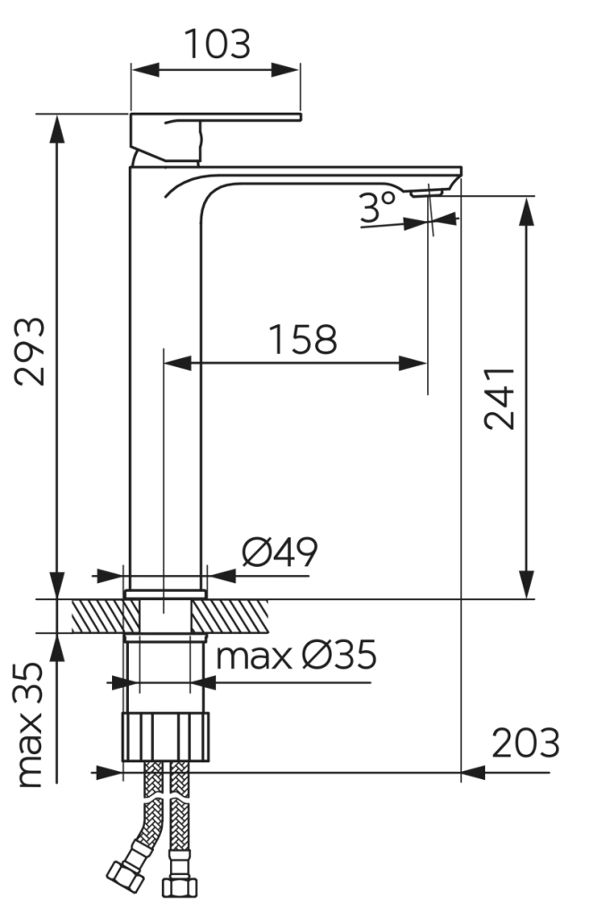 Baterie lavoar înalt Ferro Talassa