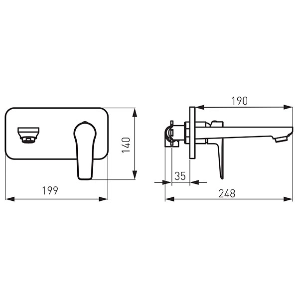 Baterie încastrată lavoar Ferro Adore BDR3PA