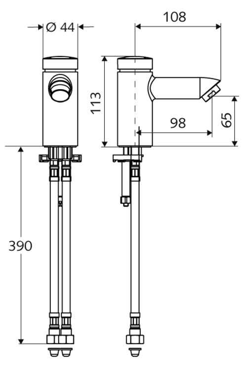 Baterie lavoar cu temporizare Schell Petit SCM
