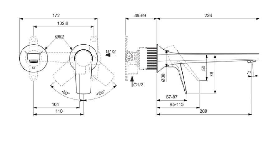 Baterie încastrată lavoar Ideal Standard Atelier La Dolce Vita BD957AA