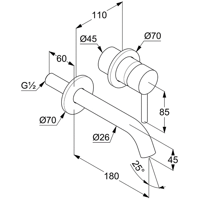 Baterie încastrată lavoar Kludi Bozz 382443976