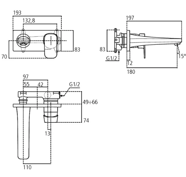 Baterie încastrată lavoar Ideal Standard Tonic II A6334AA