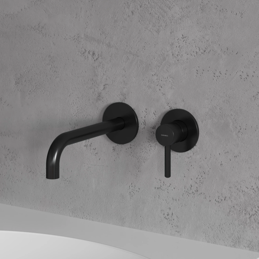 Baterie încastrată lavoar Omnires Y (Pipa 19-21 cm) Semi-matt Black Y1215HLBL