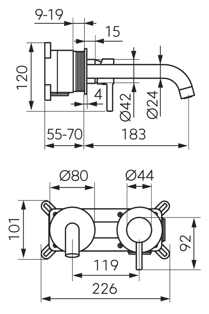 Baterie încastrată lavoar Ferro Ciriculus