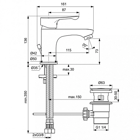 Set baterii Ideal Standard Alpha BD004AA