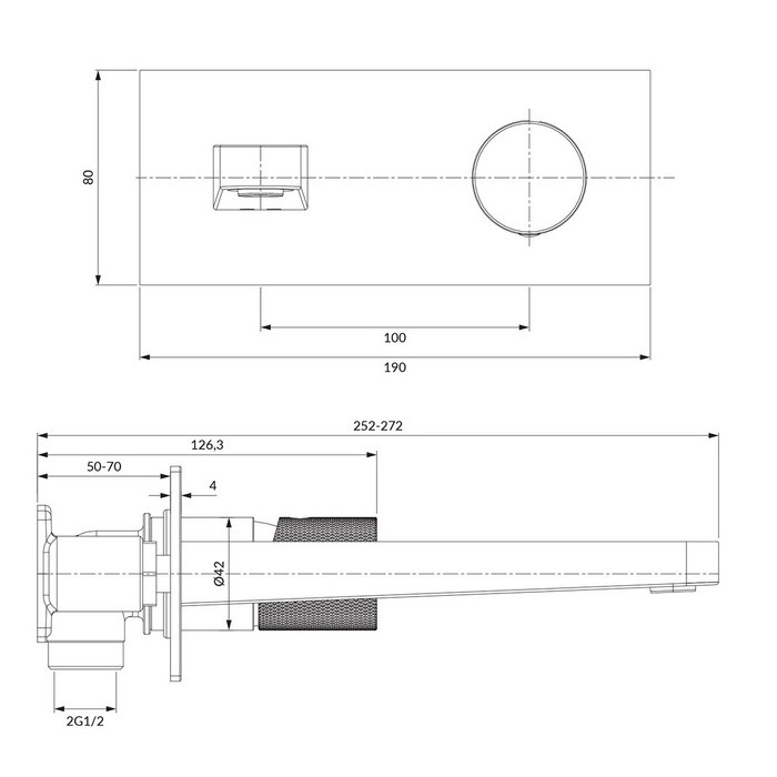 Baterie încastrată lavoar Omnires Contour CT8015CR