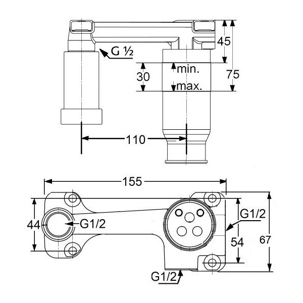 Set instalare baterie încastrată lavoar Kludi 38243