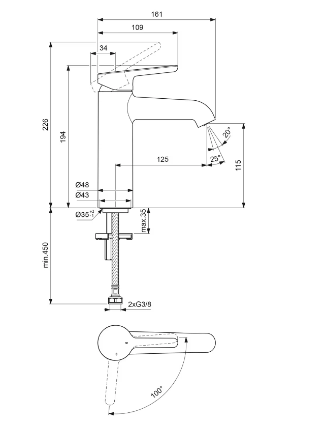 Baterie lavoar Villeroy&amp;Boch Skyla