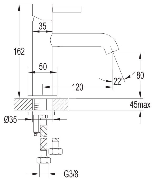 Baterie lavoar Omnires Y Alb mat Y1210NWM