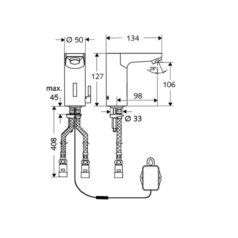 Baterie lavoar electronică cu infraroșu Schell Celis 9V 012290699