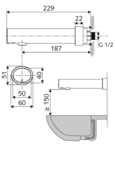 Baterie lavoar electronică cu infraroșu Schell Modus E 019530699