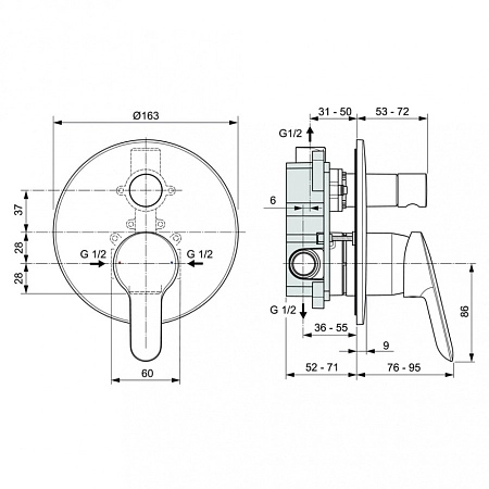 Set baterii Ideal Standard Alpha BD003AA