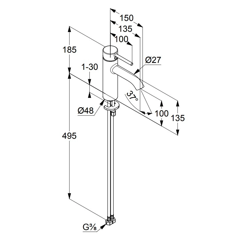 Baterie lavoar Kludi Bozz 382820576
