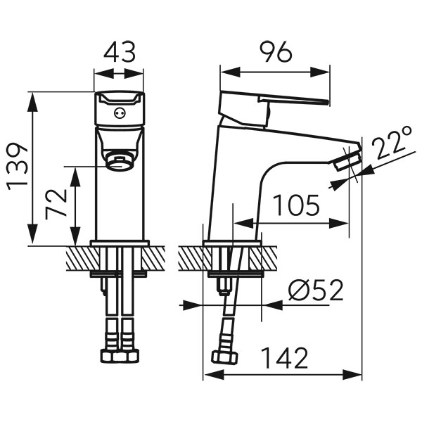 Baterie lavoar Ferro Ritto BTR2BL