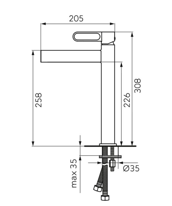 Baterie lavoar înalt FDesign Zaffiro Matt White