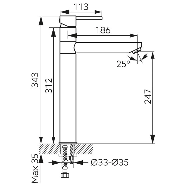 Baterie lavoar înalt Ferro Fiesta BFI2LG