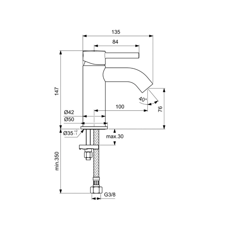 Смеситель для раковины Ideal Standard Ceraline M BC268AA