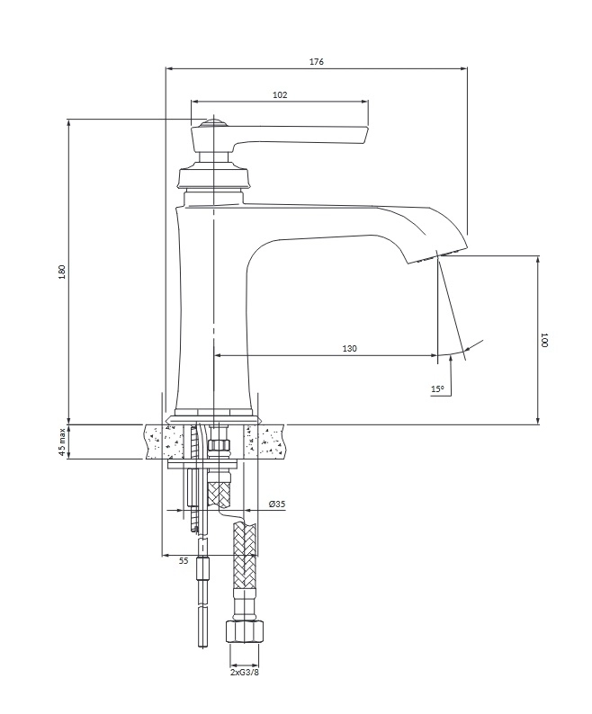 Baterie lavoar Omnires Armance AM5210CR