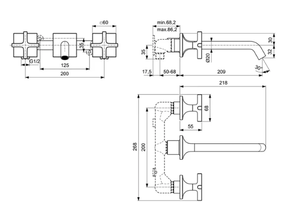 Baterie încastrată lavoar Ideal Standard Atelier Joy Neo+ BD153AA