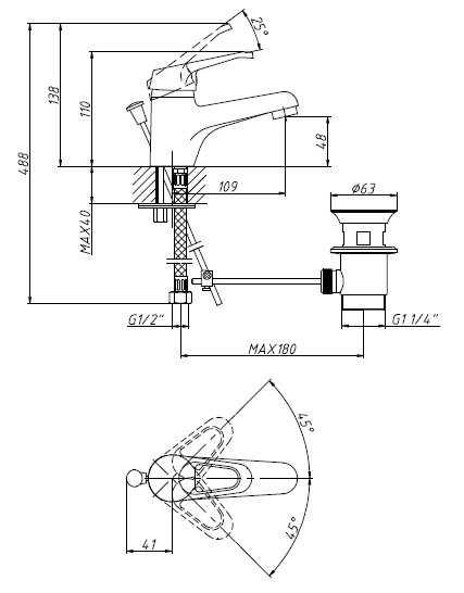 Baterie lavoar Silver