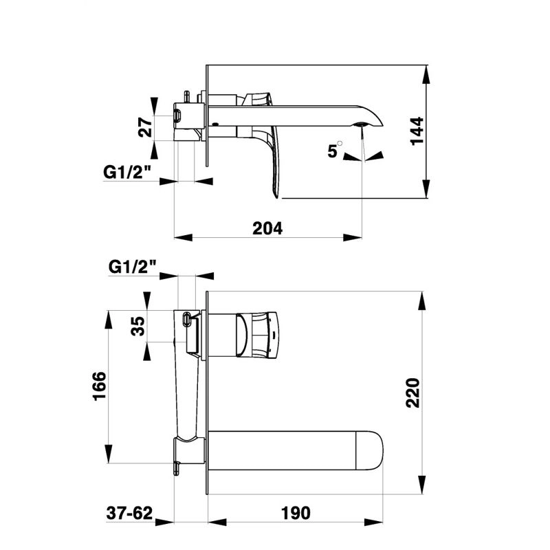 Baterie încastrată lavoar Herz Elite e80 UH00080