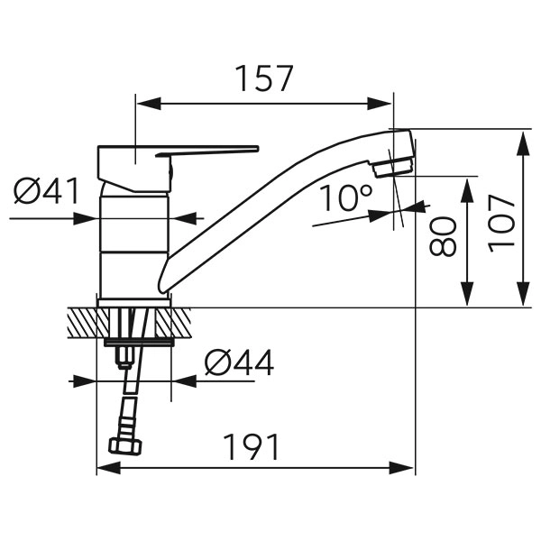 Baterie lavoar cu pipă mobilă Ferro Ritto BTR2A