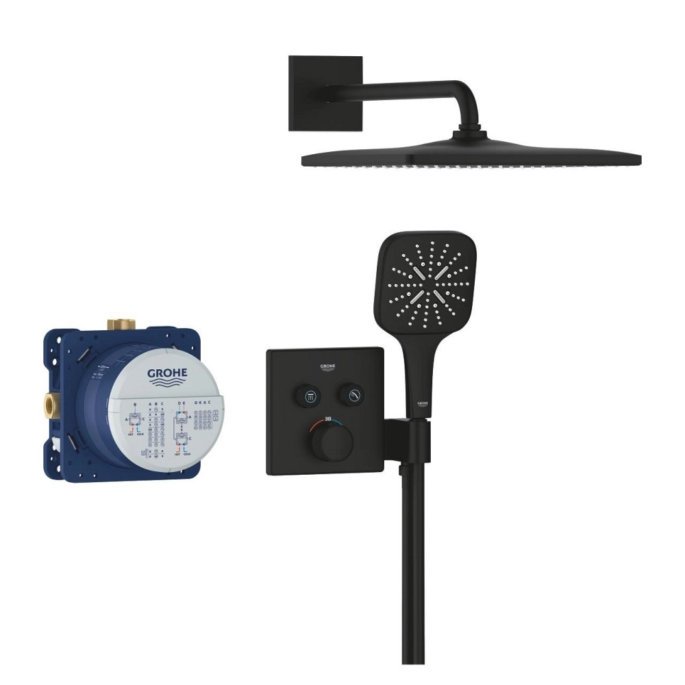 Set de duș îngropat termostatat Grohe GRT Smartcontrol 310x310 Phantom Black