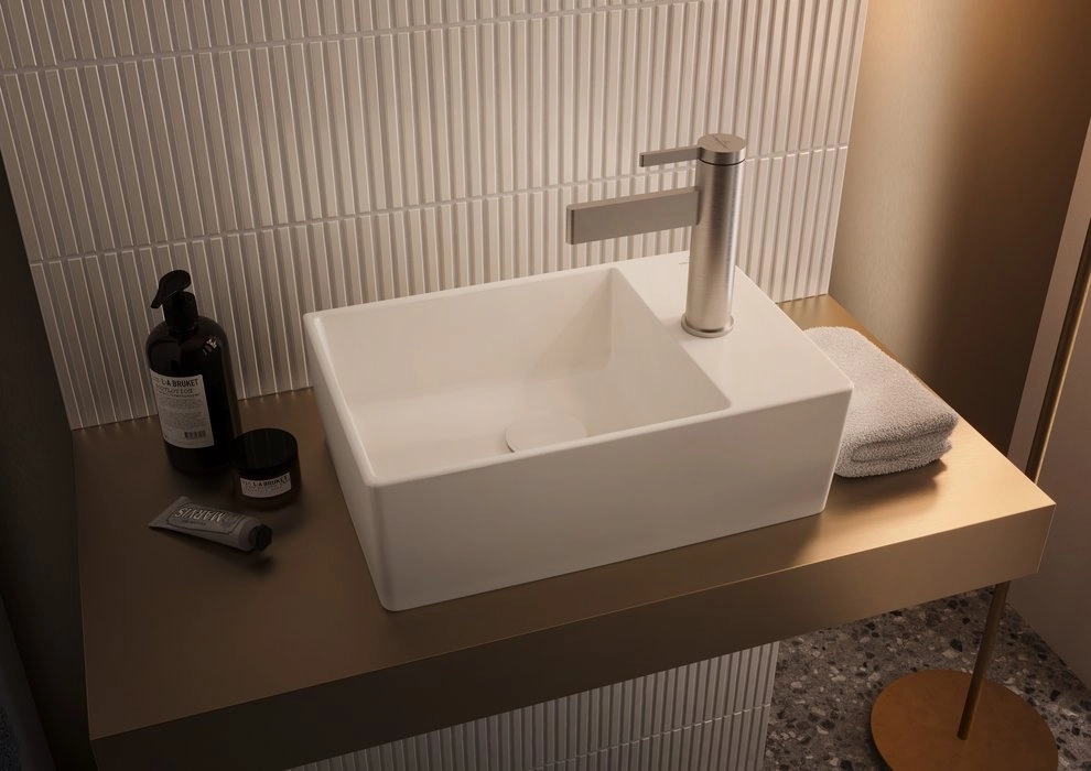 Baterie lavoar Villeroy&amp;Boch Dawn (Pipa dreaptă) Nickel