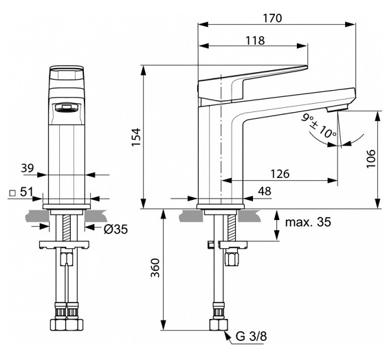 Baterie lavoar Ideal Standard Tonic II A6327AA