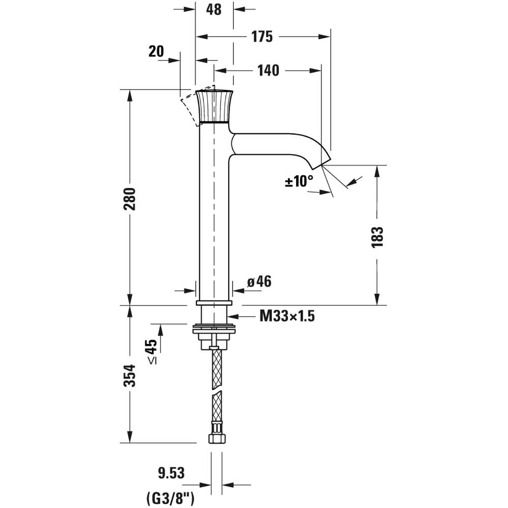Baterie lavoar Duravit White Tulip L WT1030002010