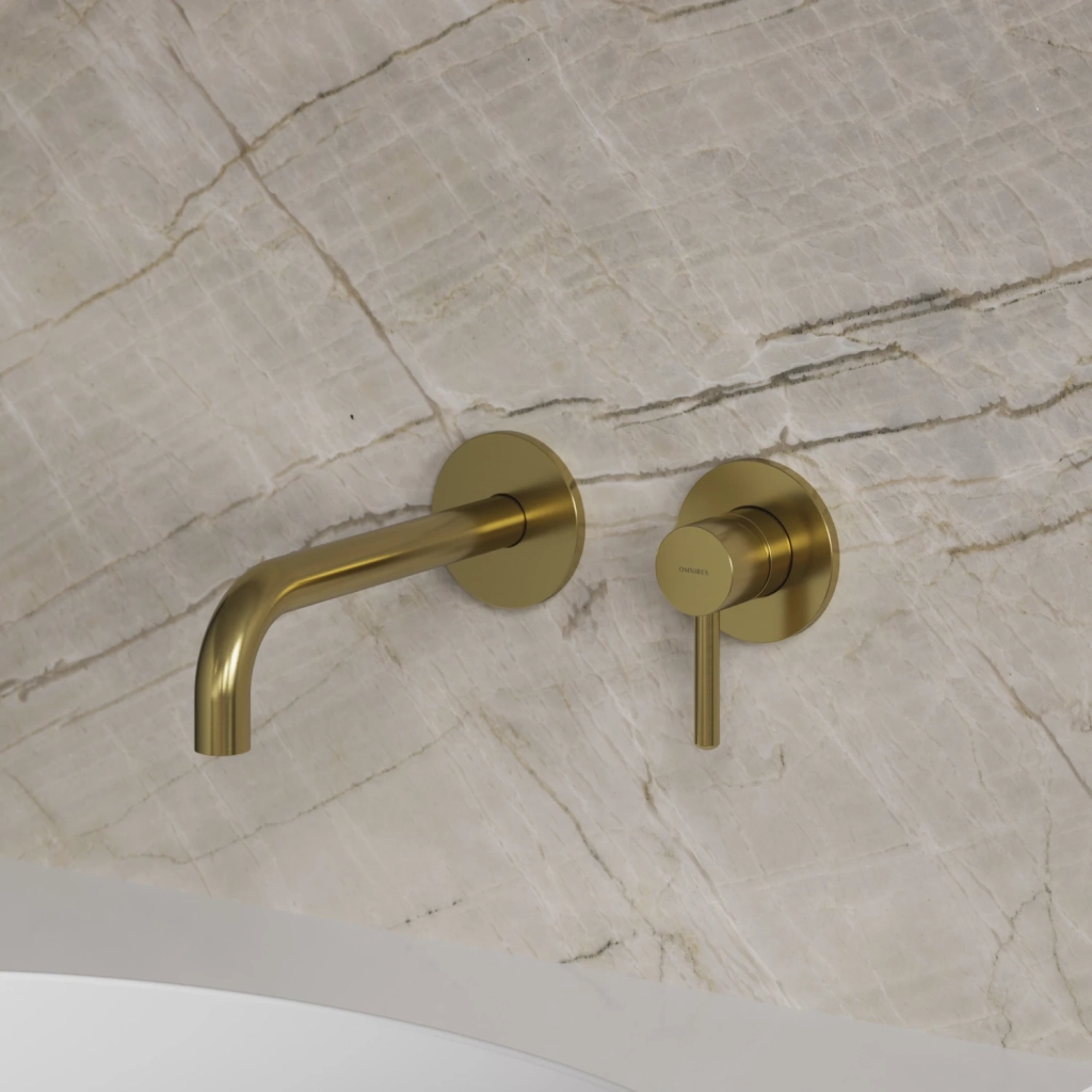 Смеситель встраиваемый для раковины Omnires Y (Гусак 19-21 cм) Brushed Brass Y1215HLBSB