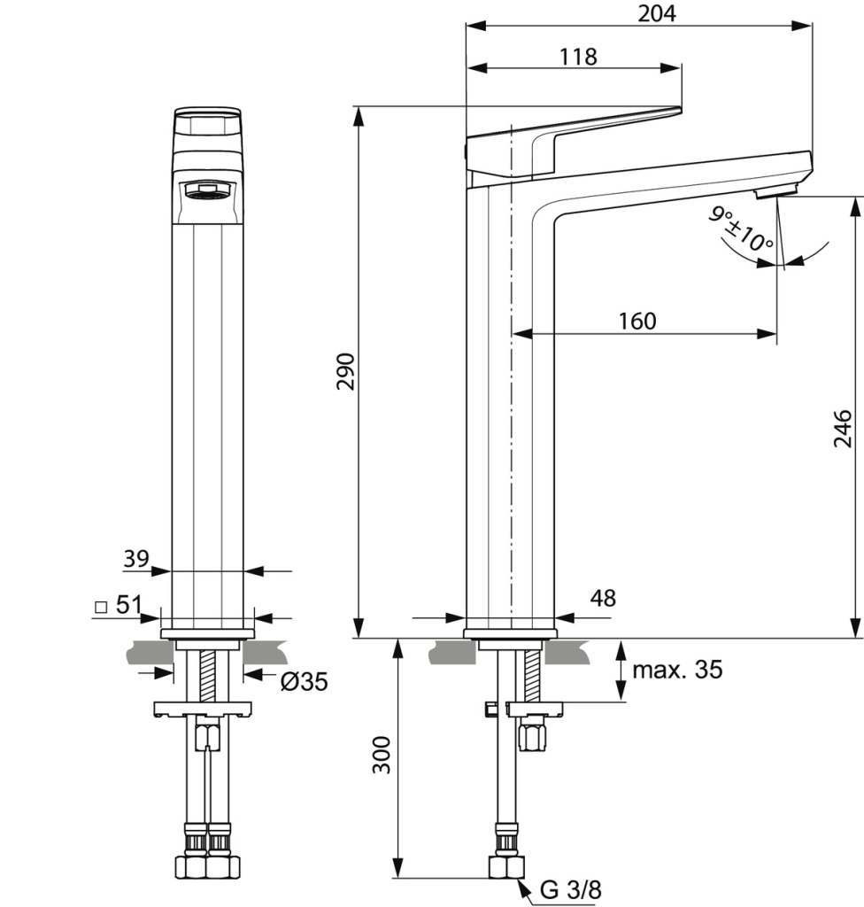 Baterie lavoar înalt Ideal Standard Tonic II A6329AA