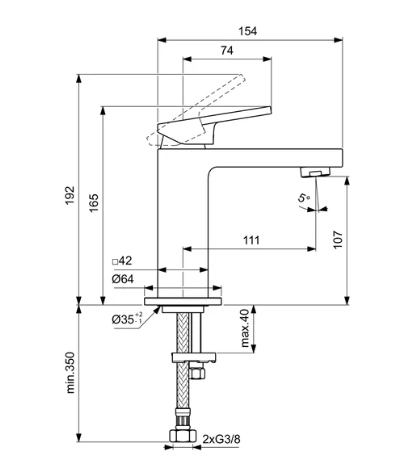 Baterie lavoar Ideal Standard Atelier Extra Brushed Gold BD501A2