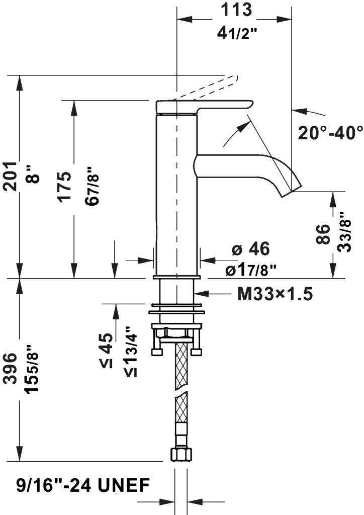 Baterie lavoar Duravit C.1 M C11020002010