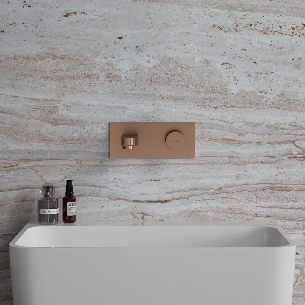 Baterie încastrată lavoar Omnires Contour Brushed Copper CT8015CPB