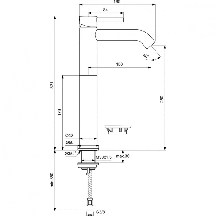 Baterie lavoar înalt Ideal Standard Ceraline BC269AA