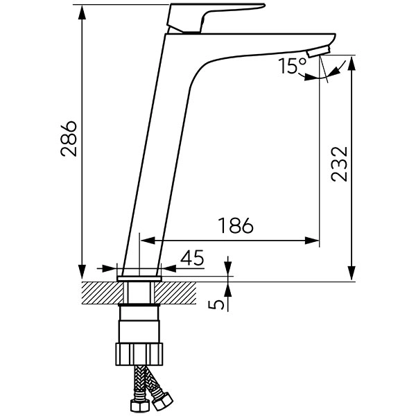 Baterie lavoar înalt Ferro Vitto Gunmetal BVI2LVLGM