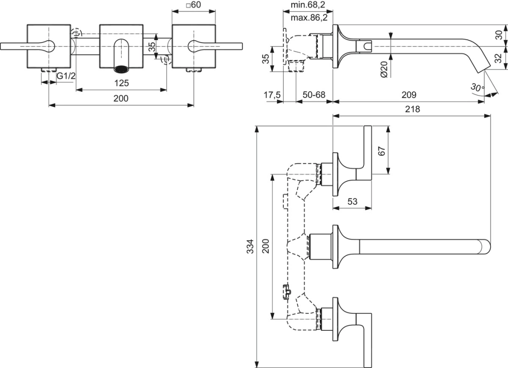 Смеситель встраиваемый для раковины Ideal Standard Atelier Joy Neo BD154AA